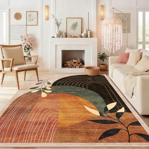 MUJOO Washable 8x10 Area Rugs for Living Room Bedroom Dining