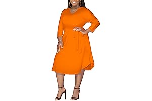 Comfy Casual Dresses: Plus Size Womens Casual Plus Size Dresses V Neck...