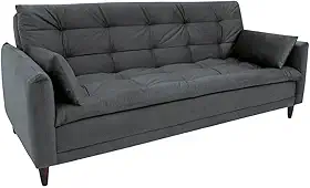 Sofá-Cama Casal 3 Lugares Sofia Suede Grafite