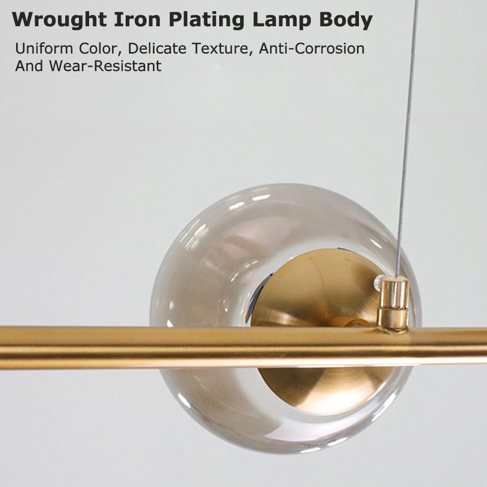 6 luci E27 Lampadario moderno Nord Europa Lampadario a sfera in vetro Industriale 51 pollici Lampada a sospensione a soffitto per soggiorno Sala da pranzo Decorazione artistica Ristorante