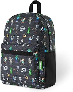 Minecraft School Bag Boys and Girls, Kids Backpack (Black Aop)