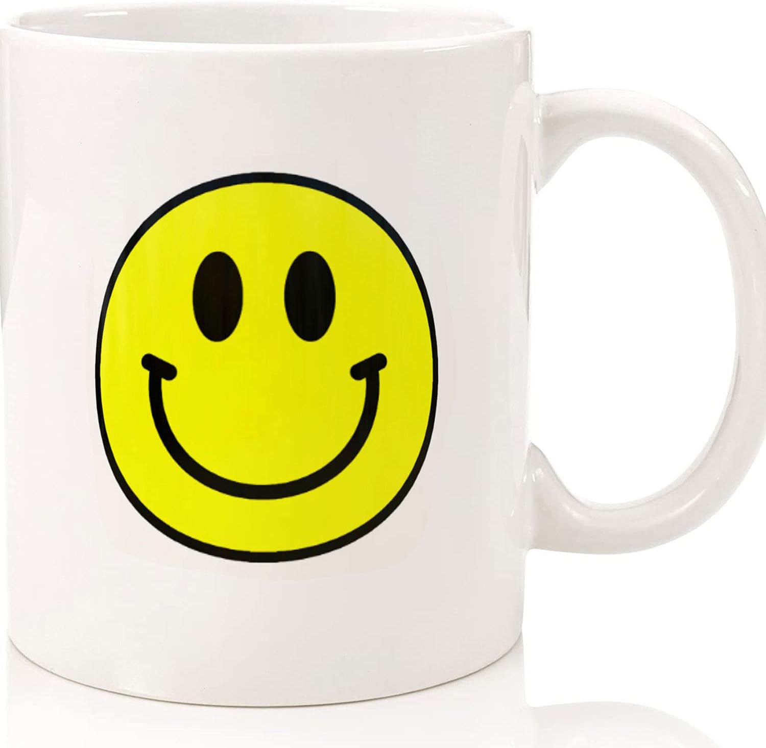 Big Yellow Smiley Emoji Mug Acid House Raver, Ceramic Novelty Coffee Mugs 11oz, 15oz Mug, Tea Cup, Gif.t Halloween Mug, Christmas Thanksgiving