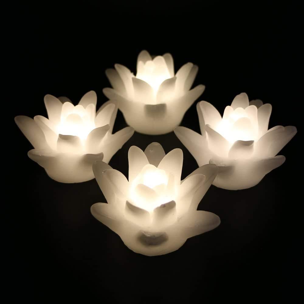 ARDUX LED Floating Flower Candles Flameless Lily Tea