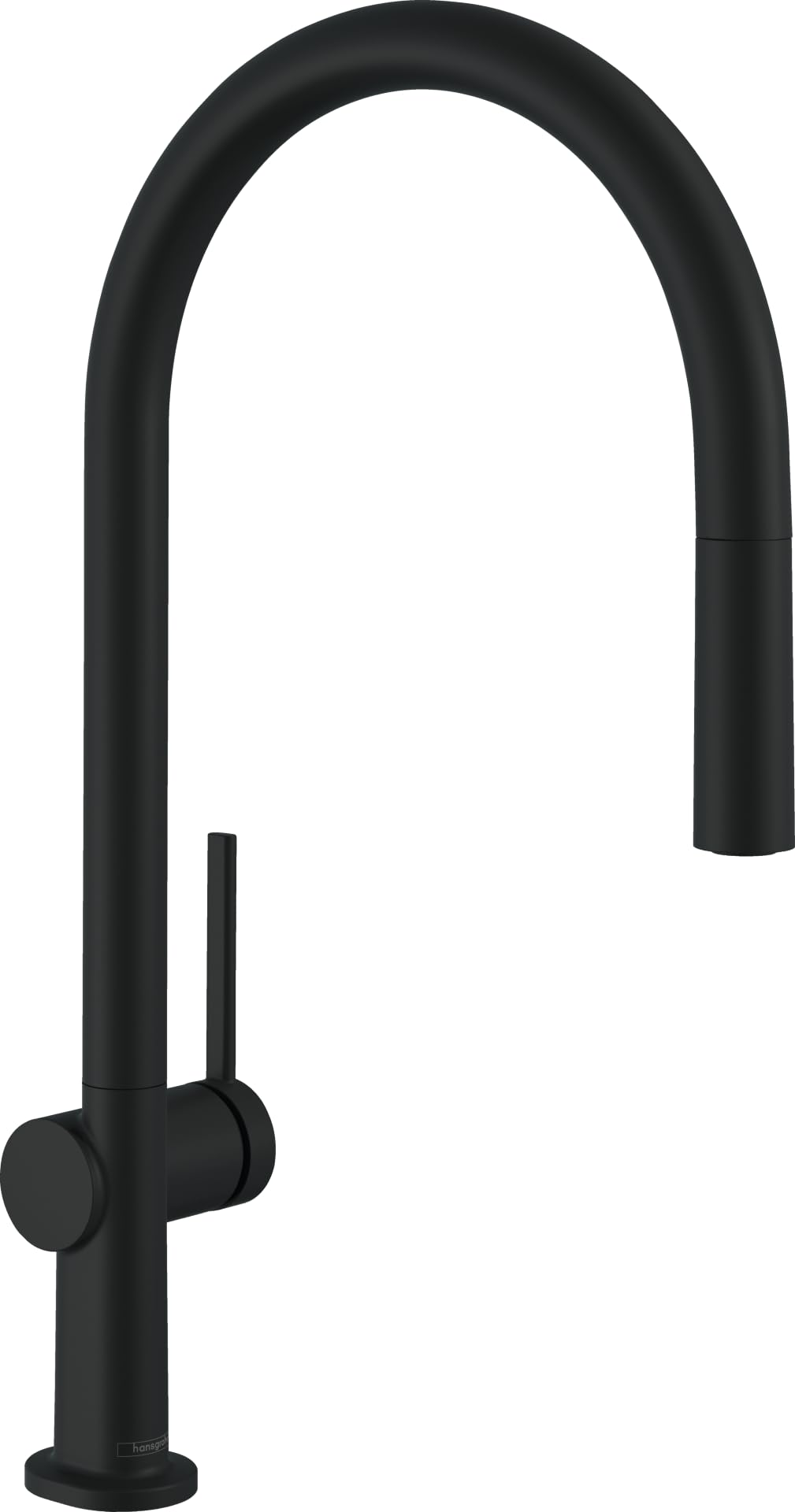 hansgrohe Talis M54 - kitchen tap with pull-out spray, 1 spray, kitchen sink tap with spout height 210 mm, kitchen mixer tap with swivel spout, matt black, 72802670