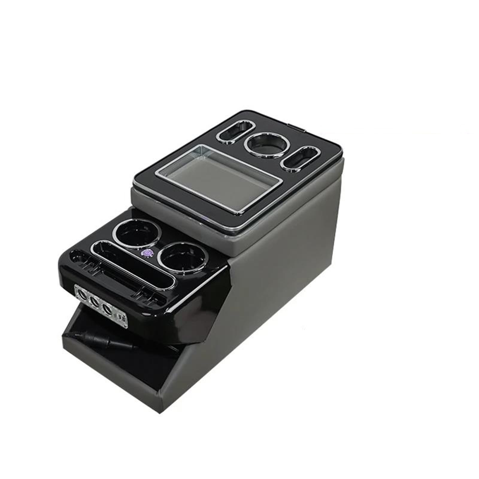 Bracciolo Universale Per Auto Larghezza 24 Cm, Per Monovolume Consolle Centrale Ricarica Wireless centrale Box bracciolo(24 Titanium Light)