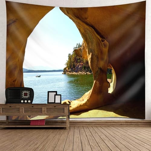 Tapices de pared RDSGYZ de 150x150 cm con paisaje marino para salón