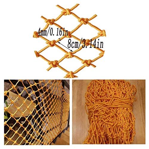 LHXY Protective net Children Stair Network Anti-case Network Yellow Nylon Mesh Net Rope Decorative Hammock Network Fence Decoration Network Cats Network -0330 (Size : 2x7m)
