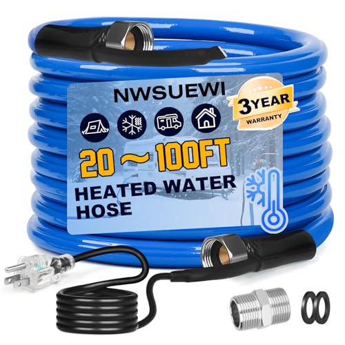 Image of 15FT RV Heating Water Hose, Lead and BPA-Free,1 /2 Inner Diameter, Anti-Freezing Temperature Drops to -45F, a Great RV Accessory for Campers, Livestock, and Agriculture (15FT)
