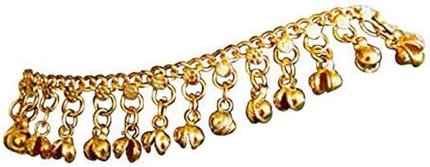 Uma Indian Traditional Belly Dance Ghungroo Brass Anklet, No Color, Size No Size