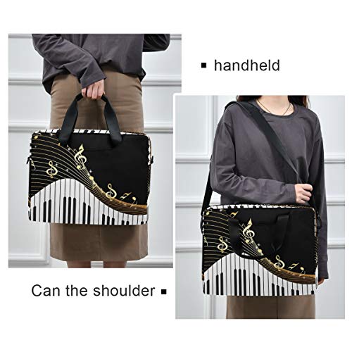 CCDMJ Laptop Case Piano Keyboard Music Note Laptops Sleeve Shoulder Messenger Bag Briefcase Notebook Computer Tablet Bags with Strap Handle for Women Man Boys Girls 16 Inch - Thumbnail 2