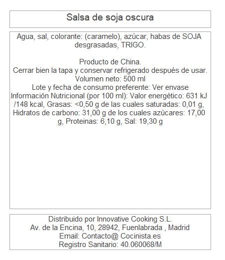 Salsa de soja oscura premium 500 ml en botella de vidrio, fermentación tradicional, color intenso para wok, guisos, marinados, arroz y noodles, apta veganos