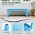 Sunnibety Weatherproof HIPS Outdoor Bench, 2-Person Patio Dining Bench, All-Weather Poly Lumber Garden Bench, Never Rot or Fade, Park Bench with Wood Grains for Porch, Garden, Deck, Entryway, Blue