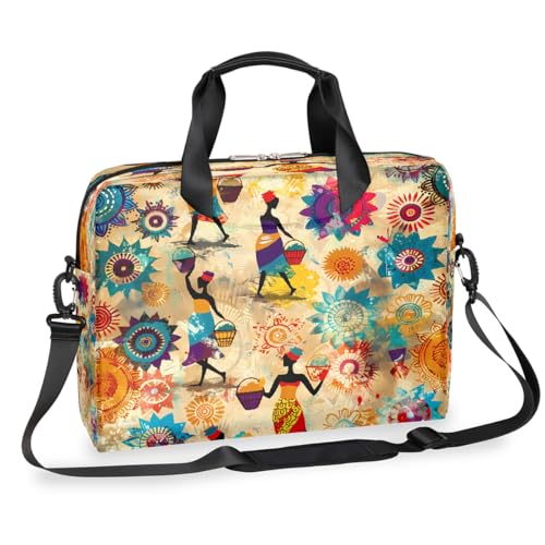 Bolso vintage Mandala africano para laptop con correa