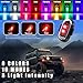 4PCS Wireless LED Strobe Lights with Remote Control,USB Charing 8 Colors Anti-Collision Light,Waterproof High Brightness Led for Car Motorcycle Bike Drone Aircraft