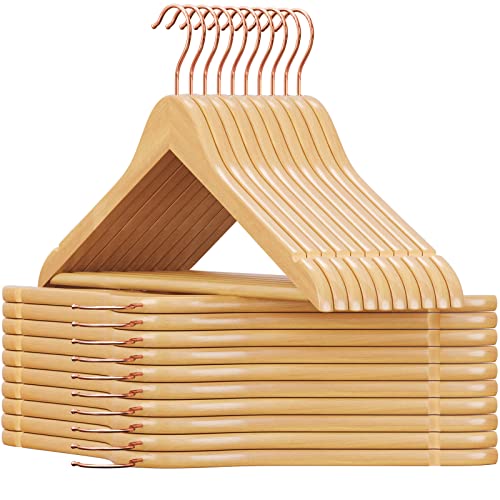 Opiniones y reviews de Ganchos de Madera para Ropa los 10 mejores. 41 SONGMICS Percha de Madera Maciza, Juego de 20, con Ranuras para Hombros, Barra Antideslizante para Pantalones, Gancho Giratorio de 360°, para Trajes, Camisas, Abrigos, Natural y...