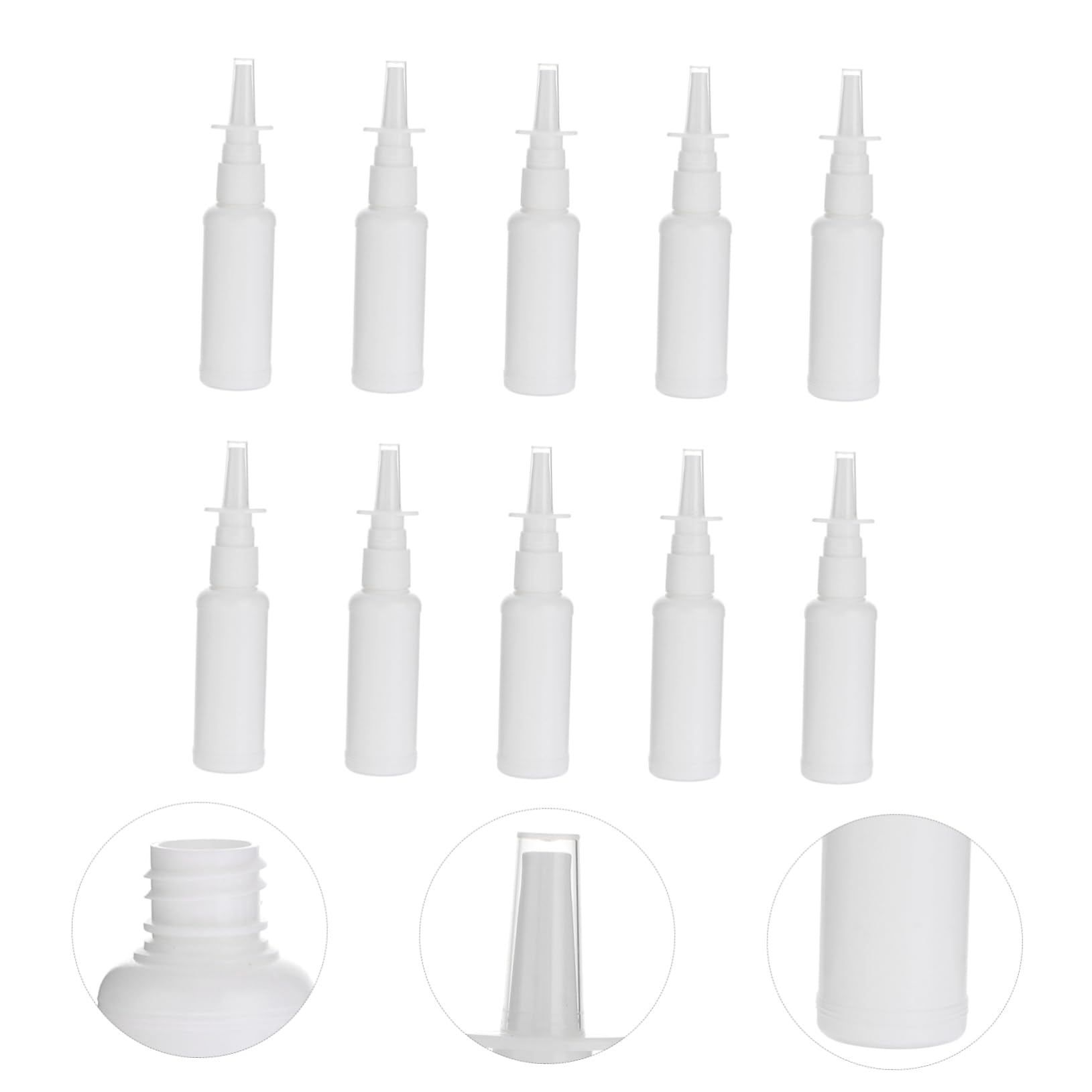 Housoutil Flacone Spray Ricaricabile Pe Bianco 50ml, Mini e Compatto | 200 Pezzi, Tappo Protettivo Trasparente, Back To School Party, Uso Viaggio e Outdoor