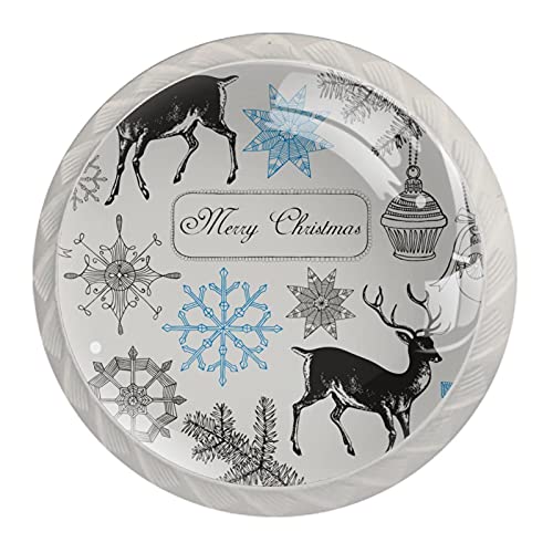 Yuzheng Kitchen Knobs Cabinet Knobs Crystal Glass Closet Knobs For Living Room Bedroom Bathroom 4 Pieces Fawn 3.5x2.8cm