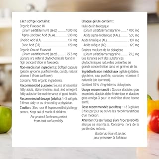 Webber Naturals Flaxseed Oil 1000 mg, 210 Softgels, Plant Source Omega-3, For Heart, Brain and Cardiovascular Health