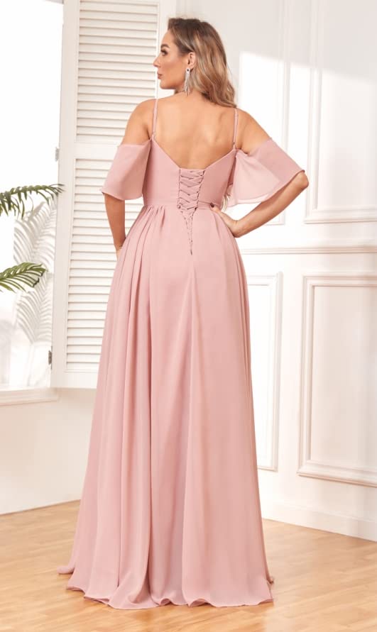 Women's Bridesmaid Dresses - Off The Shoulder, A-Line, Formal, Chiffon