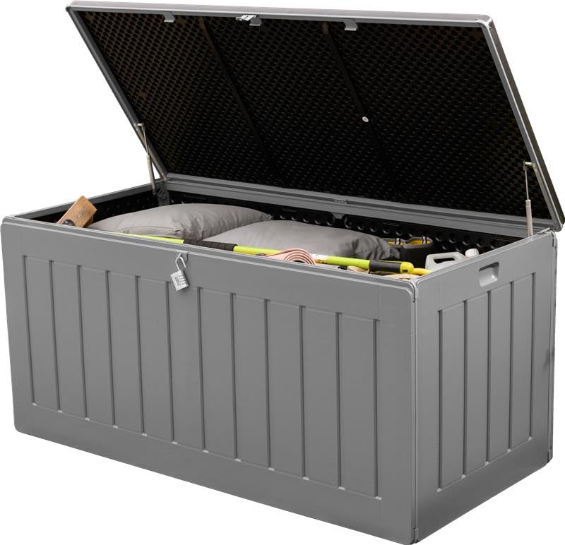 Olsen & Smith Gartenbox 830L | Wasserdicht & Wetterfest Abschließbare Polypropylene Aufbewahrungsbox aus | Große Gartentruhe für Garten,...