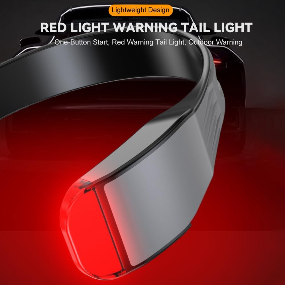 Lampada Frontale LED 350lm Ricaricabile USB-C - Impermeabile Con Luce Bianca E Rossa - Angolo Ampio 260° Per Campeggio, Corsa, Pesca