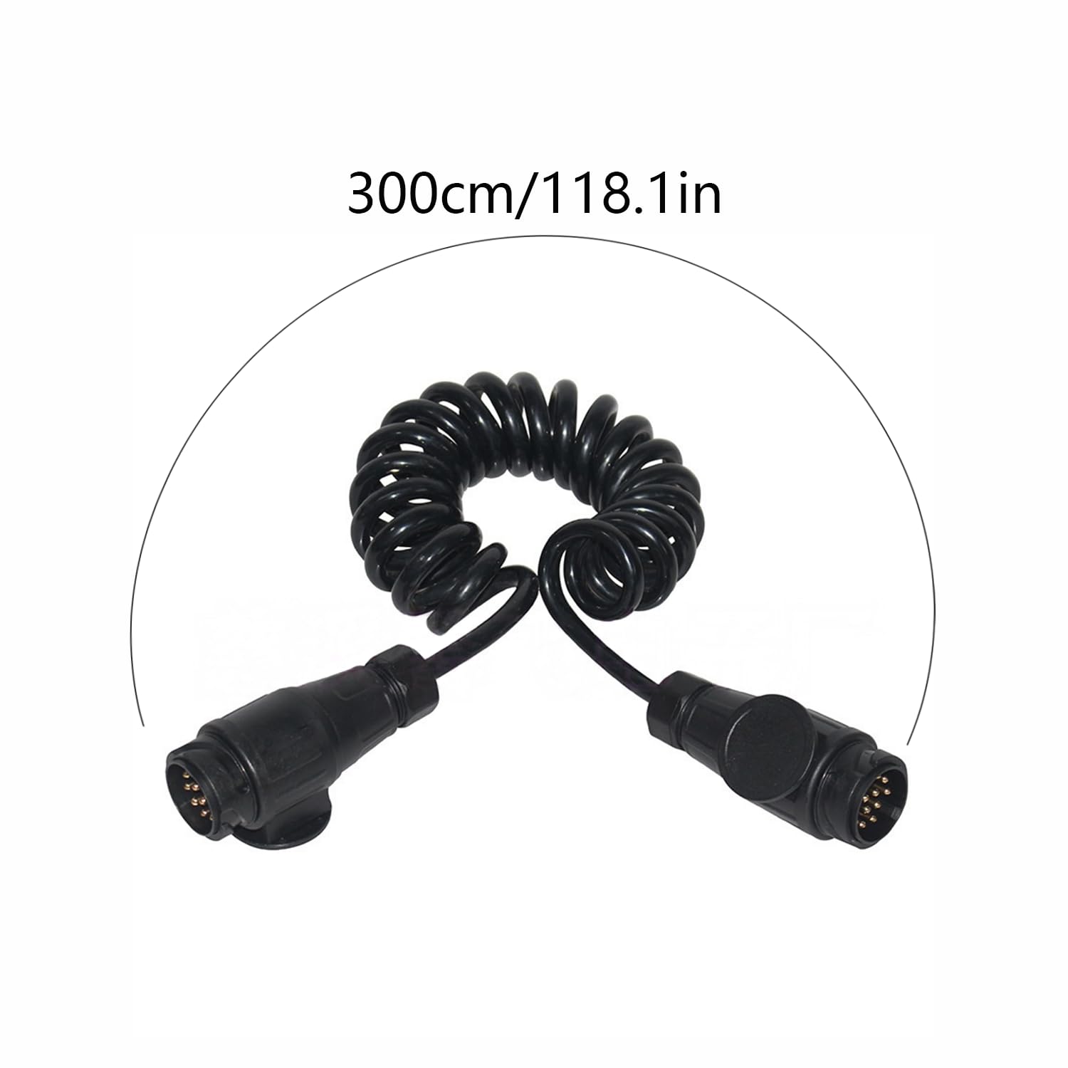 Cable en espiral estándar europeo de 13 a 13 pines, 3M TPU impermeable, cable de extensión para caravanas, remolques y vehículos de remolque