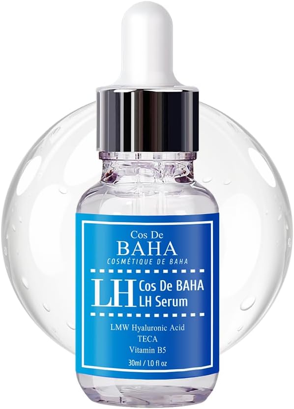 LH Low Molecular Hyaluronic Acid & TECA Facial Serum 1 Fl Oz – Lightweight Hydrating Face Serum with Panthenol, Allantoin & Ceramide (30 ml)
