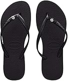 Havaianas Damen Slim Crystal Glamour Sw Zehentrenner, Schwarz (Black), 37/38 EU