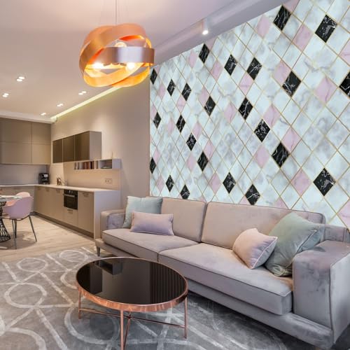 Image of SARVATRAY Self-Adhesive Wallpaper, Kitchen Oil Proof Heat Resistant Stickers, Vinyl Sheet for Wall 2 X 6.5 SQ FT (2 M Triangle Multi WS)