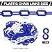 PATIKIL Blue/White Plastic Chain, 16 ft 6mm Safety Barrier Chain for Crowd Control, Queue Line, Parking, Fence, Gate, Concert, Construction Site and Decoration