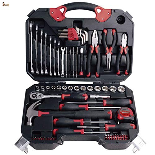 BricoLoco Maletín caja herramientas completo. Kit surtido bricolaje hogar y taller. Set organizador. Maleta con herramientas de mano, juego carraca, medición... 78 PIEZAS.