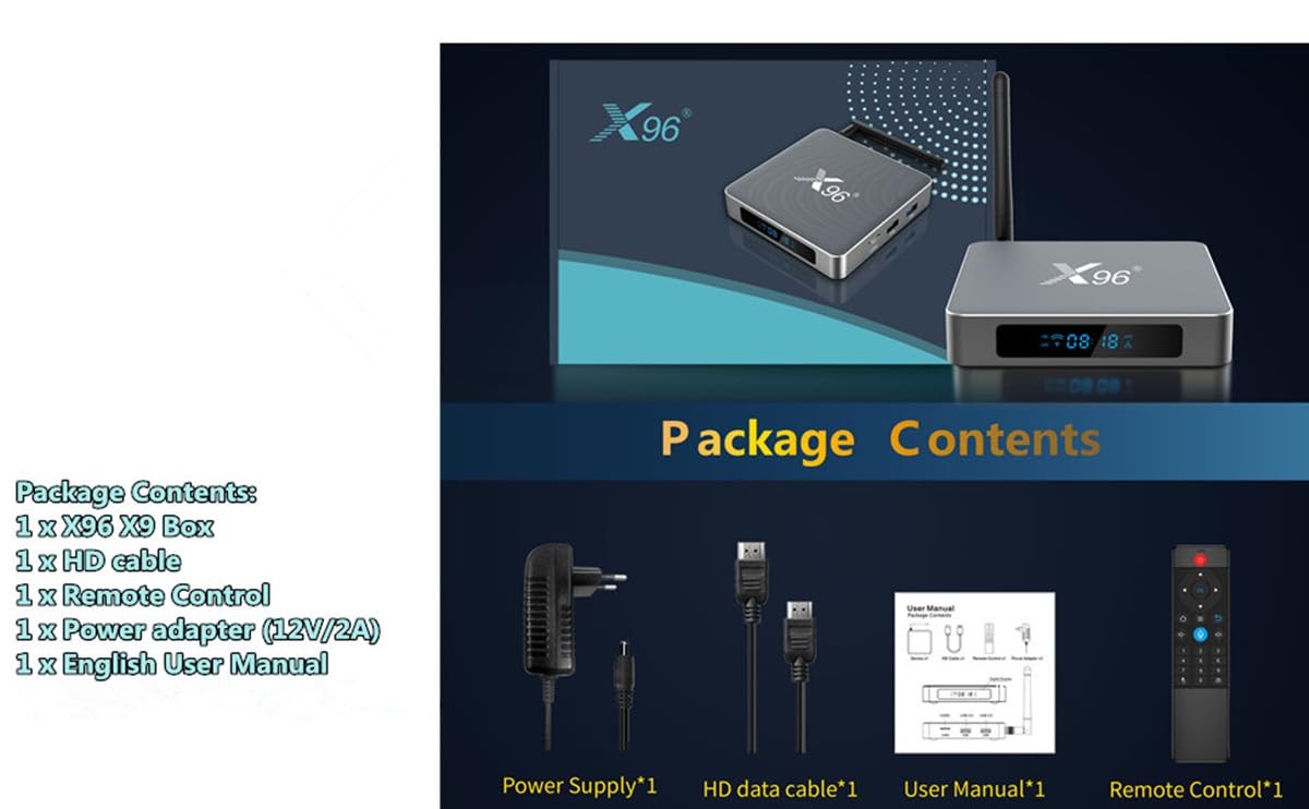 SHYSKY X96 X9 S922X Set Top TV Box Android 9.0 4G RAM 32G ROM 2.4G