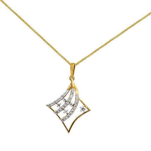 Ratna Collections 22k (916) Yellow Gold and Swarovski Crystals Pendant