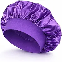 Touca de Cetim com Faixa Larga, Proteção Noturna para Cabelos, Anti-Frizz, 30 cm, Cores Sortidas