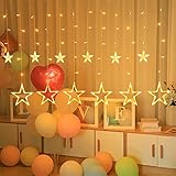 Guirnalda de luces LED con diseño de Hallooween baja a un gran precio VOICEPTT - Guirnaldas Luminosas Estrellas Cortina Luces, 12 Estrellas 138 Pcs LED, 8 Modos de Iluminación Para Balcón,...