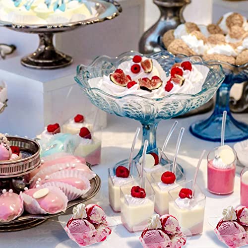 Toflen 50 Pack 5 Oz Mini Dessert Cups With Spoons - Mini Appetizer Plates Disposable Small Plastic Bowls For Desserts, Samplers, Party Serving Trifles & More #TOP4