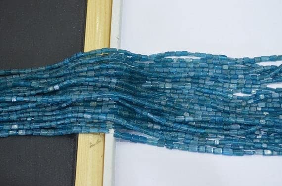 Perles de rectangle en apatite néon naturelle LKBEADS pour joaillerie fine
