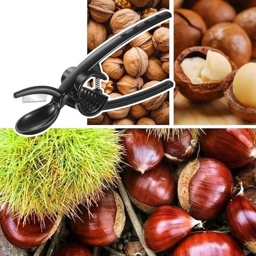 Walnut Pliers Breaker, Chestnut Opener Tool, Metal Nut Breaker, Non-Slip Nut Cracker, Multifunctional Chestnut Clip, Portable Nut Cracker, Kitchen Nut Tool, Chestnut Cracking Tool for Kitchen - immagine 5