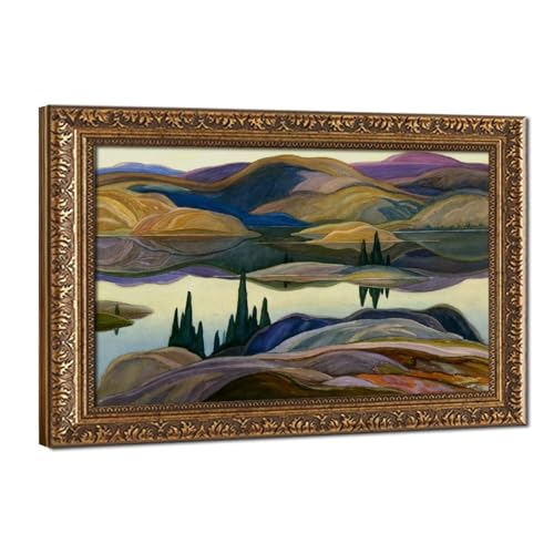 Paysage canadien impression sur toile miroir du lac Ontario avec cadre