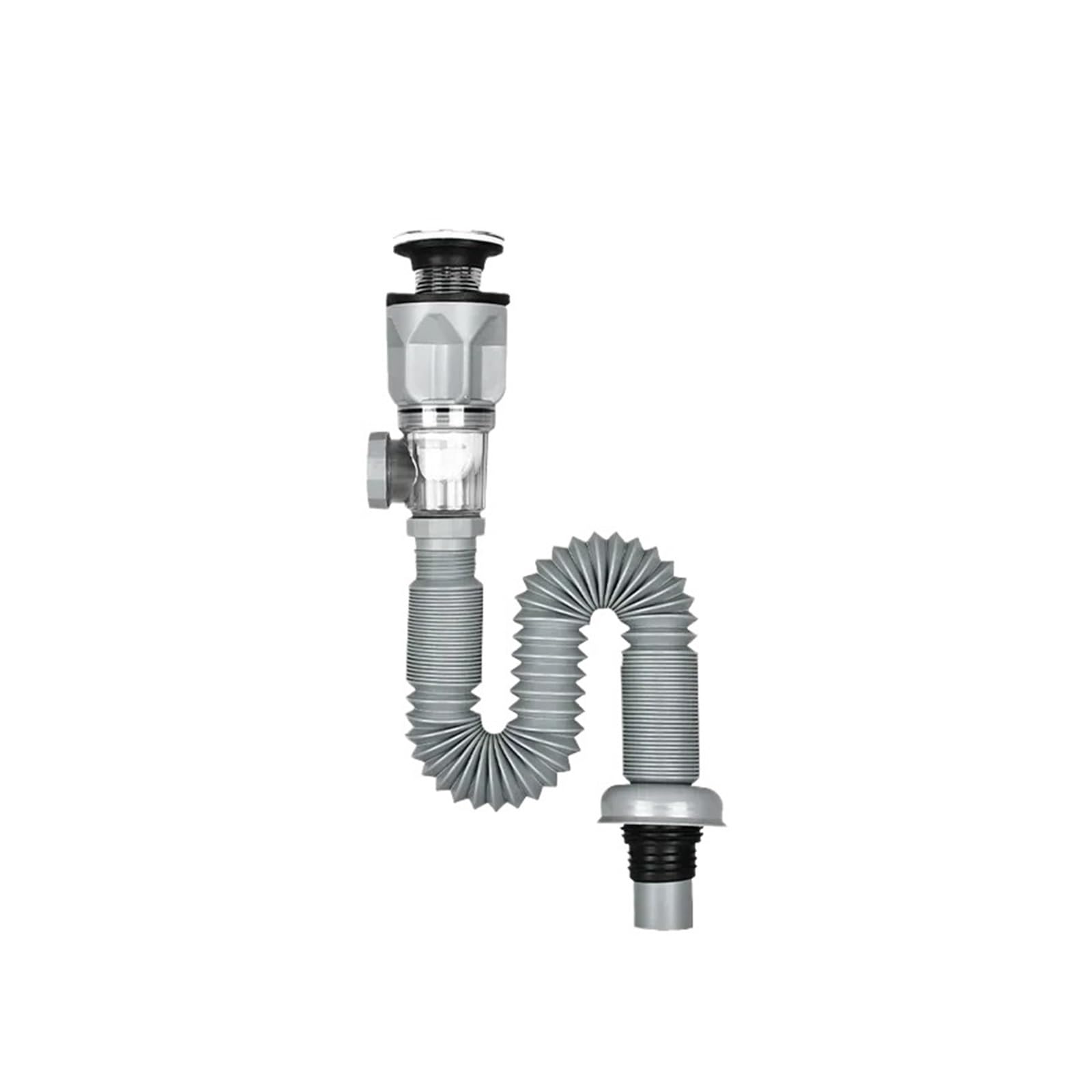 Fkymx Grey-1Pc Kitchen Sink Drain Hose Basin Odor Isolation Drain Sink Wash Basin Universal Horizontal And Vertical Drain Pipes Accessories(Grey-1Pc)