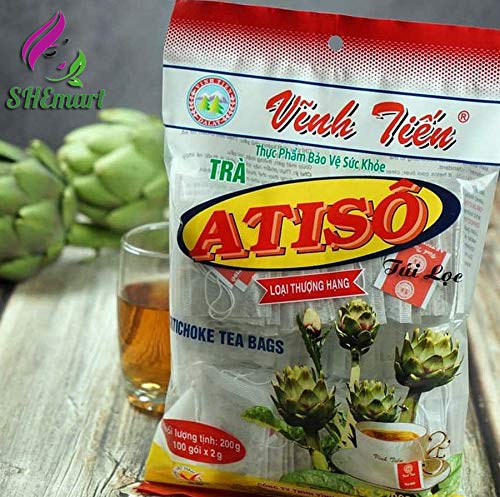 Artichoke Tea Bags Brand Ladophar - 1 Pack of 100 teabags x 2gram - Artichoke Teabag - Vinh Tien 2