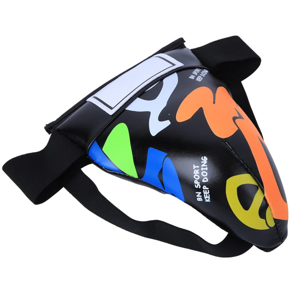 Alomejor Niños Jockstrap Groin Guard Youth Boys Abdo Groin Cup Protector Boxeo Equipo Protección Abdominal Negro