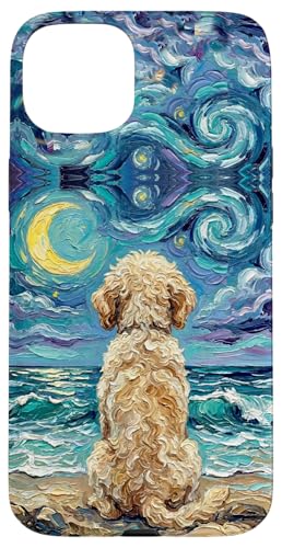 Goldendoodle �����錢 �A�b�g �U �r�[�` �A�[�g���[�N �X�}�z�P�[�X iPhone 15 Plus �p