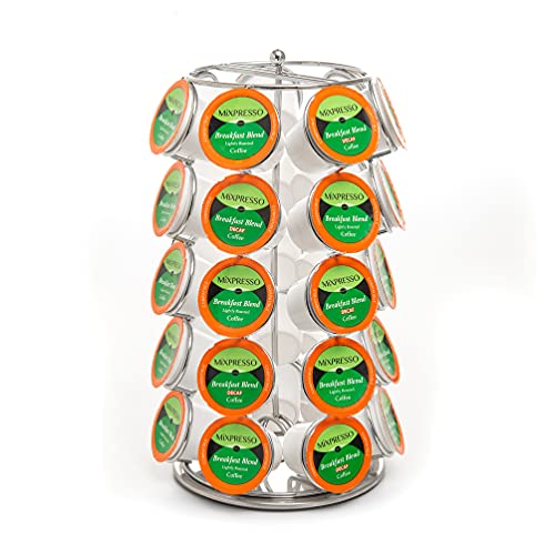 Mixpresso 35 K-Cup Holder, Strong Spinning Carousel, Coffee K Cups & Single-Serve Pods Organizer, KCup Coffee Pods Holder, Strong Coffee Cup Holders for Counter