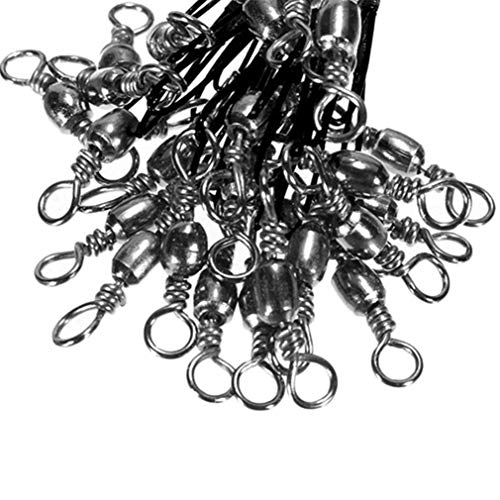 KinshopS 5pcs Fishing Line Connector Rolling Swivel Stainless Steel Spinner Wire