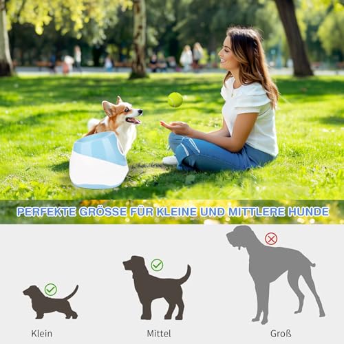Rawhui Hunde Ballwurfmaschine Automatisch Interaktives Hundespielzeug Elektrisch mit 6pcs Tennisbälle für Kleine und Mittlere Hunde
