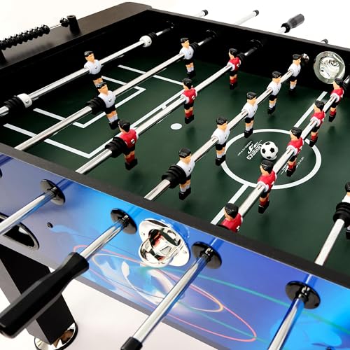 Carromco Kickertisch Champion-XT - Profi Kicker Tischfussball in blauem Design, Tischkicker für für fortgeschrittene Spieler, 4 Kickerbällen, Gewicht 39 kg – Bild 4