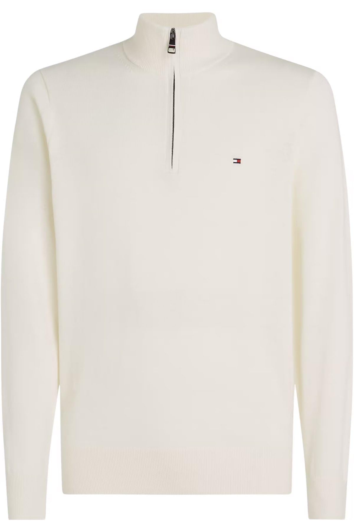 Tommy Hilfiger PIMA ORG CTN Cashmere Zip Mock MW0MW28049 White (Ivory) XL