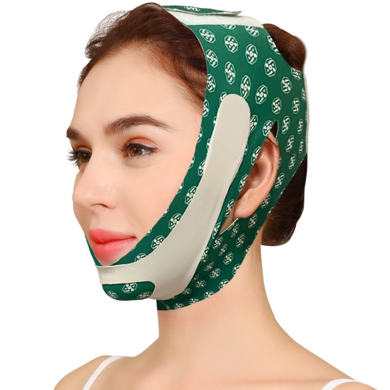 2 pcs-Resuable V line Mask (Green)