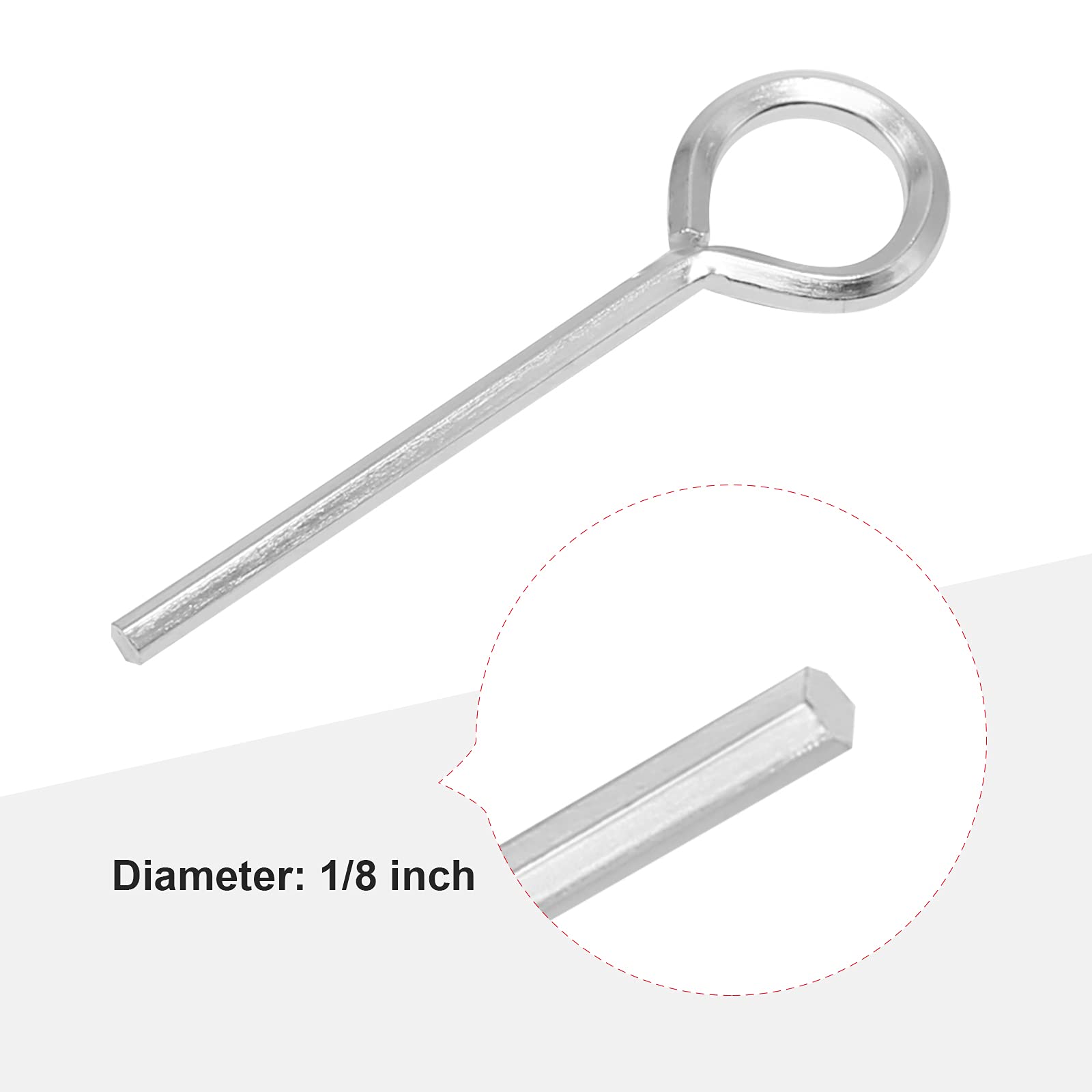 5 Stück 1/8" Inbusschlüssel Mit Schlaufe – Verzinkter Stahl, Für Panikauslöser, Türschlösser, Dogging